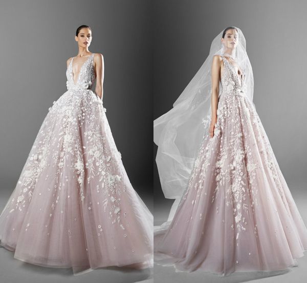 zuhair murad wedding dresses 2021 a line deep v neck lace floral appliqued robes de mariée beads sweep train custom made bridal gowns, White
zuhair murad wedding dresses 2021 a line deep v neck lace floral appliqued robes de mariée beads sweep train custom made bridal gowns, White