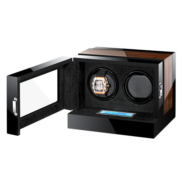 new design watch winder box led light+lcd touch screen 2 automatic watch reel winder with glass window luxury wooden packing box, Black;blue
new design watch winder box led light+lcd touch screen 2 automatic watch reel winder with glass window luxury wooden packing box, Black;blue