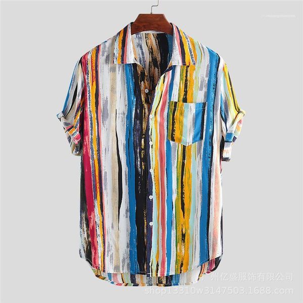 sleeve turndown collar single breasted casual male clothes summer mens designer plus size shirts striped printed short, White;black
sleeve turndown collar single breasted casual male clothes summer mens designer plus size shirts striped printed short, White;black