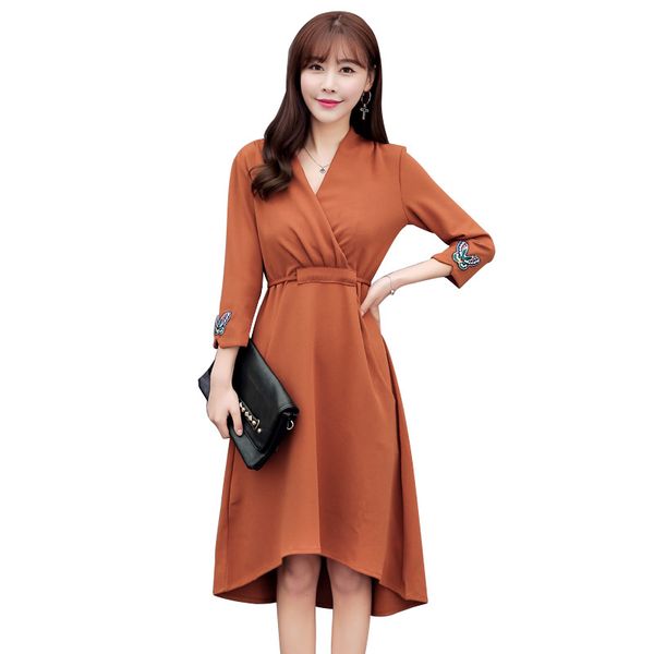 casual dresses spring dress korean version slim long high waist solid color stitching, Black;gray
casual dresses spring dress korean version slim long high waist solid color stitching, Black;gray