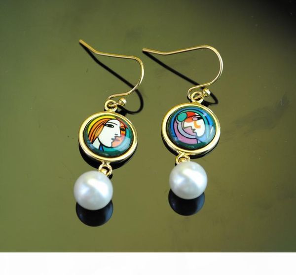 woman before a mirror series drop earrings 18k gold-plated enamel earring for woman good pearl earrings for a gift wedding jewelry, Silver
woman before a mirror series drop earrings 18k gold-plated enamel earring for woman good pearl earrings for a gift wedding jewelry, Silver
