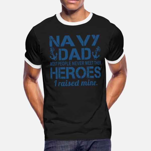 the navy 039 s dad t shirt men designer 100% cotton o-neck cool cute basic summer style family shirt