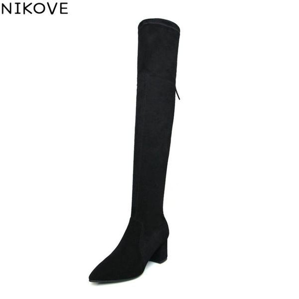 nikove 2020 women boots square high heels woman over the knee boots solid pointed toe shoes zipper winter long shoes size 34-39, Black
nikove 2020 women boots square high heels woman over the knee boots solid pointed toe shoes zipper winter long shoes size 34-39, Black