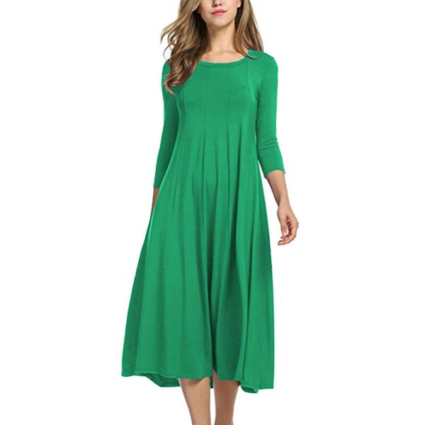 ladies maxi dress summer 3/4 sleeve round neck casual long evening party dress elegant office women dresses red clothes, Black;gray
ladies maxi dress summer 3/4 sleeve round neck casual long evening party dress elegant office women dresses red clothes, Black;gray