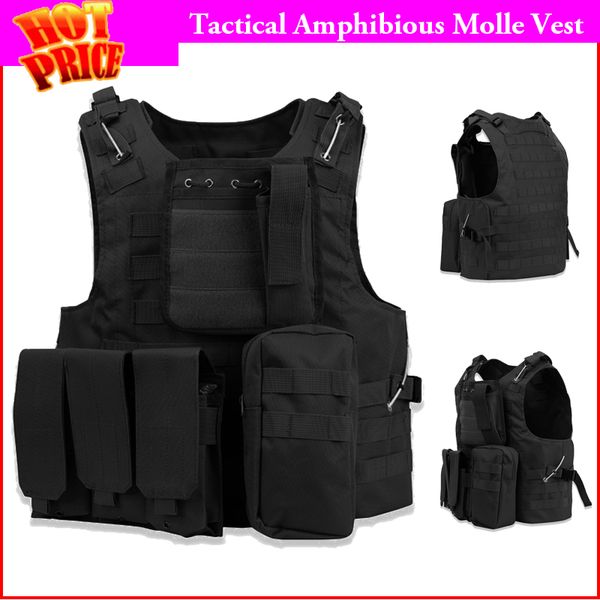 hunting jackets tactical amphibious vest men outdoor molle usmc combat assault plate carrier, Camo;black 
hunting jackets tactical amphibious vest men outdoor molle usmc combat assault plate carrier, Camo;black