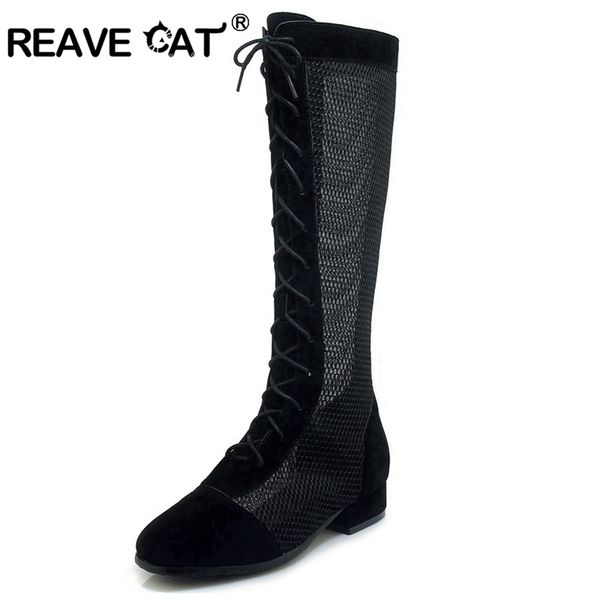 reave cat spring summer boots female mesh knee boot flat heels mesh lace up shoes footwear flock 2020 ladies shoes a1680, Black
reave cat spring summer boots female mesh knee boot flat heels mesh lace up shoes footwear flock 2020 ladies shoes a1680, Black