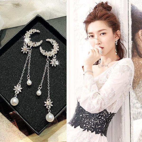 2020 fashion jewelry 925 sterling silver luxury designer jewelry women earrings designer earings simplicity stars and moon pearl tassel eari, White
2020 fashion jewelry 925 sterling silver luxury designer jewelry women earrings designer earings simplicity stars and moon pearl tassel eari, White