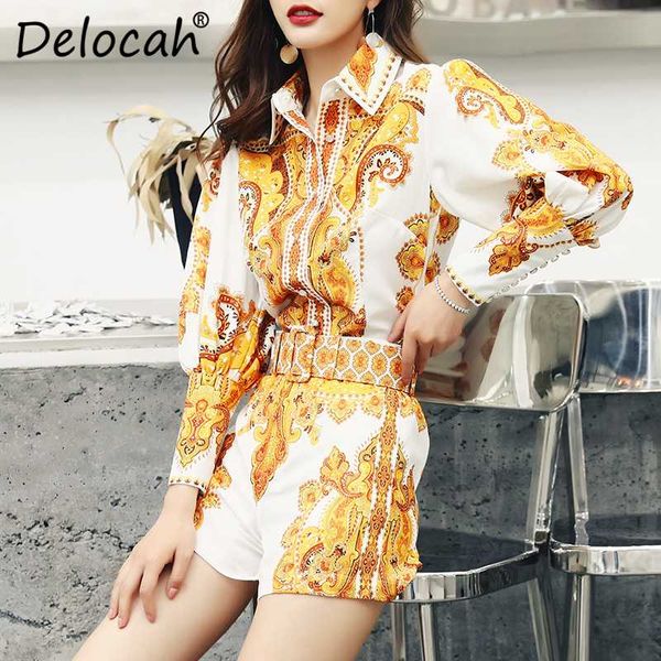 delocah runway fashion autumn sets women's puff sleeve printed shirt and vintage high waist shorts female stylish two pieces set, Gray
delocah runway fashion autumn sets women's puff sleeve printed shirt and vintage high waist shorts female stylish two pieces set, Gray