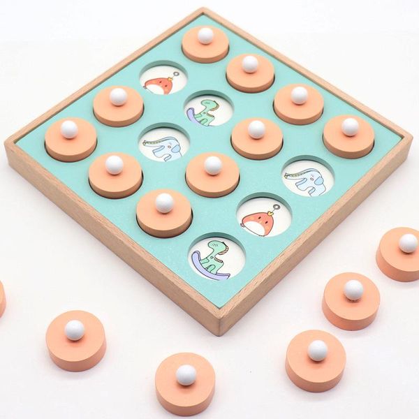 Kids Wooden Memory Match Chess Game Children Early Educational 3d Puzzles Family Party Casual Game Education Toys