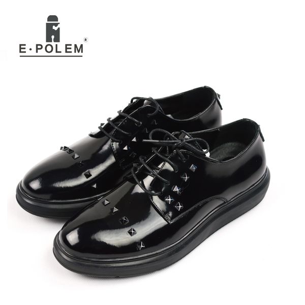 fashion men's patent leather oxford shoes spring autumn rivet casual waterproof low upper shoes black blue lace up dress
fashion men's patent leather oxford shoes spring autumn rivet casual waterproof low upper shoes black blue lace up dress