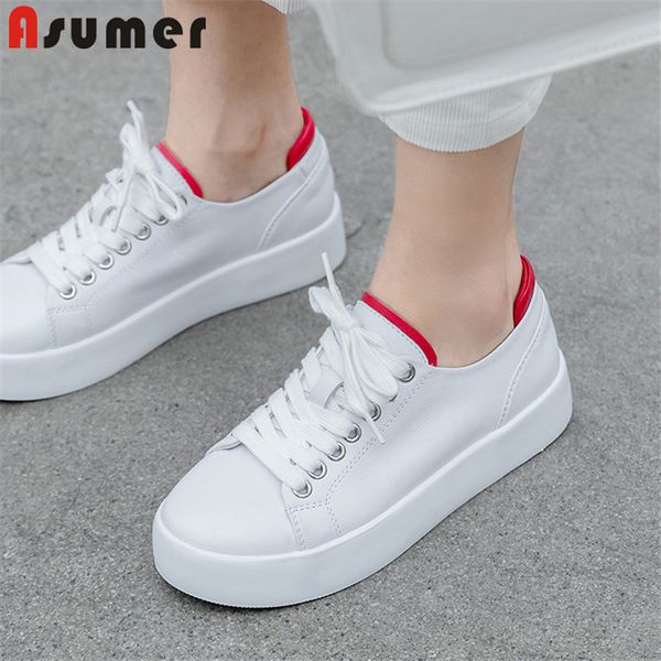 asumer 2020 white shoes ladies genuine leather casual shoes round toe lace up single comfortable flat woman, Black
asumer 2020 white shoes ladies genuine leather casual shoes round toe lace up single comfortable flat woman, Black