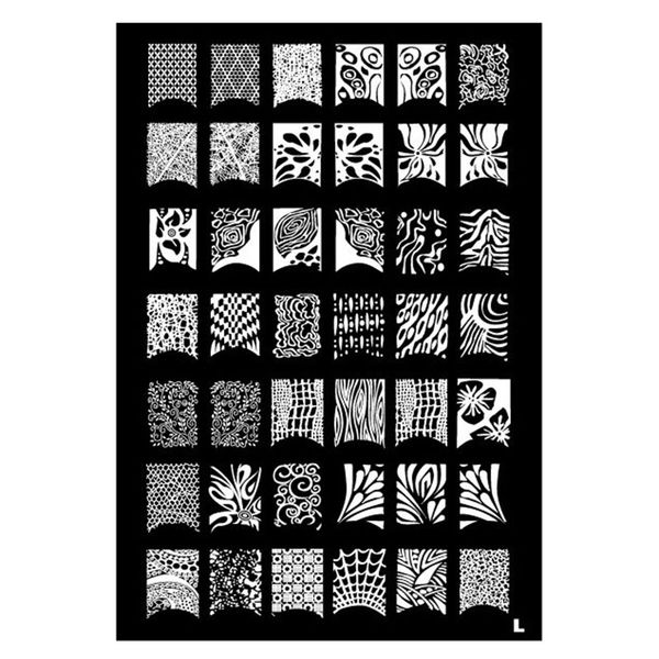 nail art templates suprise only one large size plate series l-t 9 different designs14.8x21cm image tools jt183, White
nail art templates suprise only one large size plate series l-t 9 different designs14.8x21cm image tools jt183, White