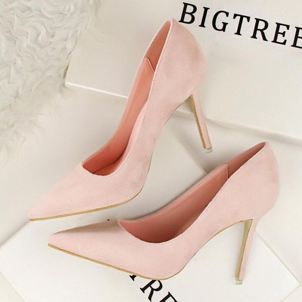 9cm pumps fashion simple stiletto with high-heeled shallow mouth pointed suede slimming professional women's shoes, Black
9cm pumps fashion simple stiletto with high-heeled shallow mouth pointed suede slimming professional women's shoes, Black