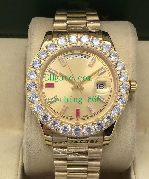 men's watches 43mm automatic bigger diamond 18k yellow gold mechanical stainless steel bracelet fashion luxury wristwatches, Slivery;brown
men's watches 43mm automatic bigger diamond 18k yellow gold mechanical stainless steel bracelet fashion luxury wristwatches, Slivery;brown
