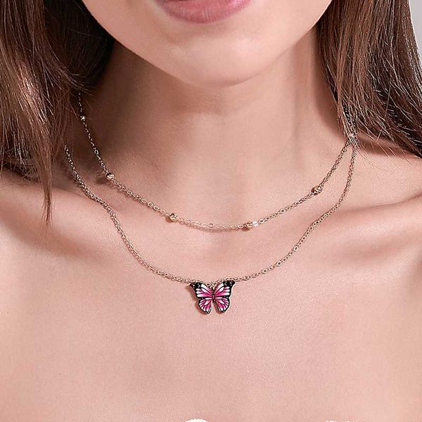 vintage double layer chains choker butterfly necklaces for women fashion simple collares party jewelry gifts wholesale new qw89, Silver
vintage double layer chains choker butterfly necklaces for women fashion simple collares party jewelry gifts wholesale new qw89, Silver