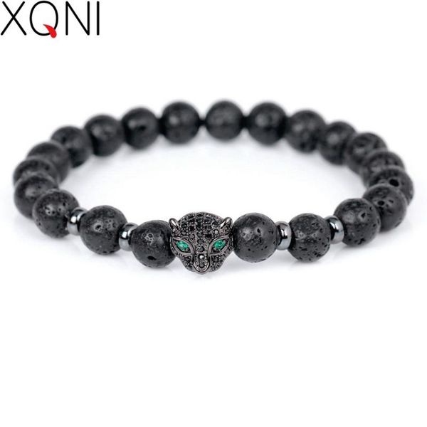european style 8mm lava stone strand beads bracelets luxury cz beads leopard head charm bracelet for men jewelry, Red;blue 
european style 8mm lava stone strand beads bracelets luxury cz beads leopard head charm bracelet for men jewelry, Red;blue