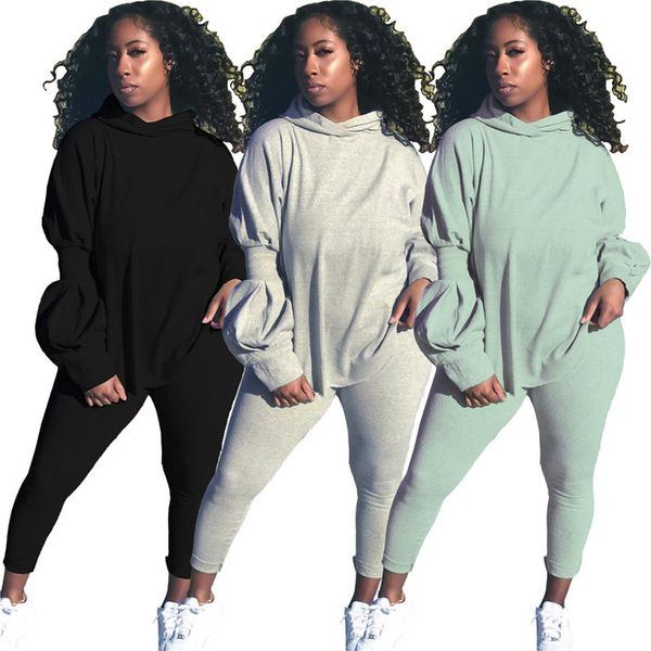 autumn winter womens 2pcs outfit clothing solid color puff sleeve hooded split hoodies and slim pencil pants, White
autumn winter womens 2pcs outfit clothing solid color puff sleeve hooded split hoodies and slim pencil pants, White