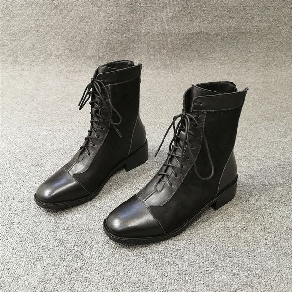 boots euro autumn winter brand lace up back zip womens mid calf fashion square toe female leather high streetwear, Black
boots euro autumn winter brand lace up back zip womens mid calf fashion square toe female leather high streetwear, Black