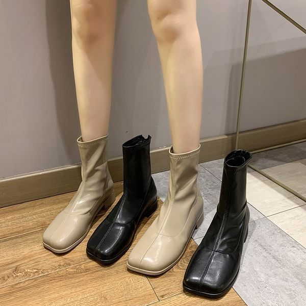 brand women's shoes woman flat boots leather booties zipper fashion low rubber ankle ladies rock med hoof heels square toe pu, Black
brand women's shoes woman flat boots leather booties zipper fashion low rubber ankle ladies rock med hoof heels square toe pu, Black