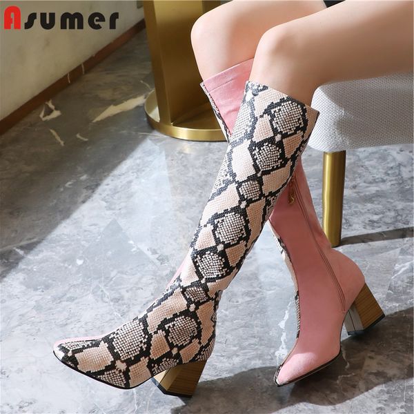 asumer 2020 knee high boots square toe mixed colors ladies autumn winter boots classic high heels shoes women plus size, Black
asumer 2020 knee high boots square toe mixed colors ladies autumn winter boots classic high heels shoes women plus size, Black