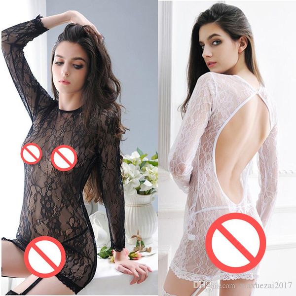 new arrive vestidos women fashion black white lace dress o-neck long sleeve evening party dresses vestido backless sleepwear, White;black
new arrive vestidos women fashion black white lace dress o-neck long sleeve evening party dresses vestido backless sleepwear, White;black