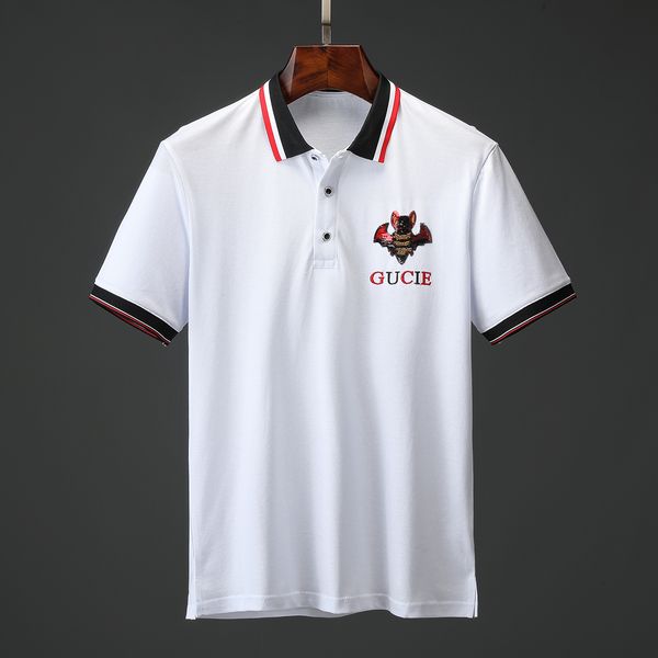 casual italy mens designers polo shirts man high street embroidery garter snakes little bee printing brands cottom clothing tees, White;black
casual italy mens designers polo shirts man high street embroidery garter snakes little bee printing brands cottom clothing tees, White;black