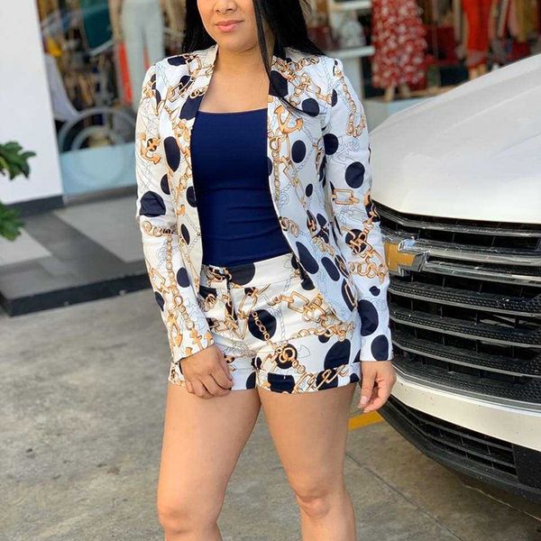 women two pieces vinatge chain printed blazer and shorts set elegant office ladies suits women workwear blazers suits, Gray
women two pieces vinatge chain printed blazer and shorts set elegant office ladies suits women workwear blazers suits, Gray