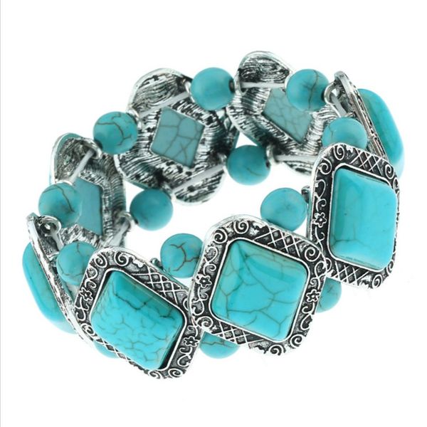10 pcs trendy silver plated stackable rhombus and water drop green turquoise stone bracelet for party gift jewelr, Black
10 pcs trendy silver plated stackable rhombus and water drop green turquoise stone bracelet for party gift jewelr, Black