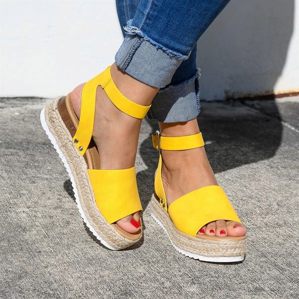 2020 peep toe sandals women plus size ladies solid ankle strap wedges female buckle slingback flat women shoes platform footwear, Black
2020 peep toe sandals women plus size ladies solid ankle strap wedges female buckle slingback flat women shoes platform footwear, Black