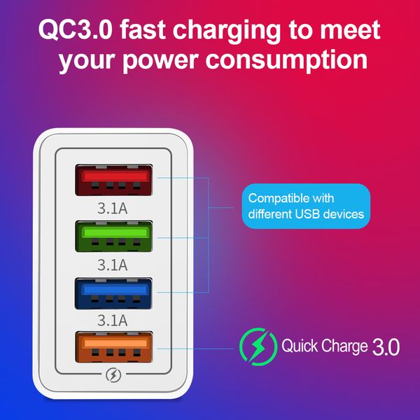 4 port quick charger usb charger for ip 11 samsung xiaomi tablet qc 3.0 fast wall charger us eu plug adapter
4 port quick charger usb charger for ip 11 samsung xiaomi tablet qc 3.0 fast wall charger us eu plug adapter