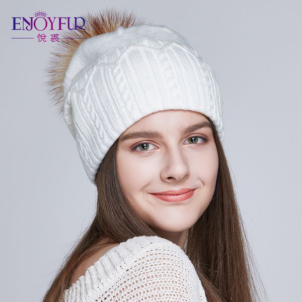 beanie/skull caps enjoyfur women's hats for winter with real fur pom slouchy beanies lady warm female hat, Blue;gray
beanie/skull caps enjoyfur women's hats for winter with real fur pom slouchy beanies lady warm female hat, Blue;gray