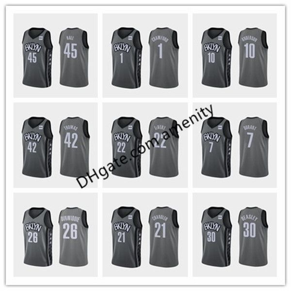 men nets brooklyn 21 chandler 1 crawford 7 durant 8 dinwiddie statement basketball jerseys kevin jamal wilson edition gray jersey, Black
men nets brooklyn 21 chandler 1 crawford 7 durant 8 dinwiddie statement basketball jerseys kevin jamal wilson edition gray jersey, Black