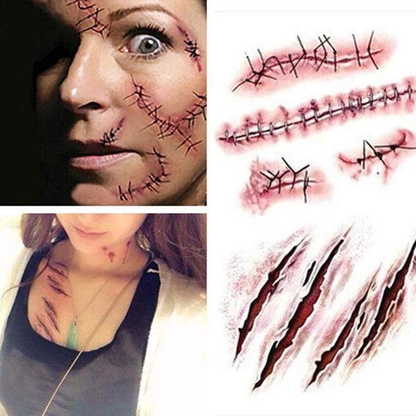 temporary waterproof instant stitched wound scary scars convenient tattoo for halloween decor new sticker
temporary waterproof instant stitched wound scary scars convenient tattoo for halloween decor new sticker