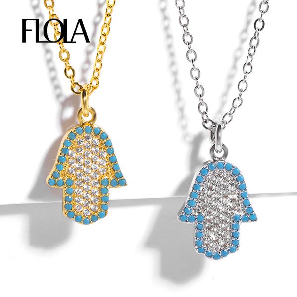 flola gold filled hamsa pendant necklace for woman cz paved fatima hand necklace link chain charms turkish hamsa jewelry nkep36, Silver
flola gold filled hamsa pendant necklace for woman cz paved fatima hand necklace link chain charms turkish hamsa jewelry nkep36, Silver