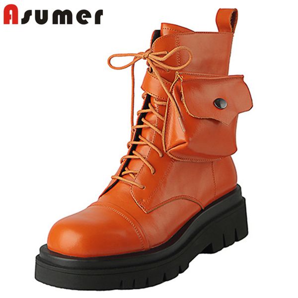 asumer 2020 genuine leather motorcycle boots women thick bottom autumn winter casual shoes women ankle boots, Black
asumer 2020 genuine leather motorcycle boots women thick bottom autumn winter casual shoes women ankle boots, Black