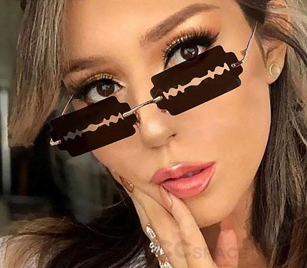 49103 rimless hollow square personality sunglasses men women fashion shades uv400 vintage glasses, White;black
49103 rimless hollow square personality sunglasses men women fashion shades uv400 vintage glasses, White;black