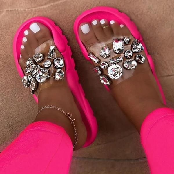 2020 women's summer flat shoes rhinestone slippers outdoor beach sandals open toe solid color plus size 43, Black
2020 women's summer flat shoes rhinestone slippers outdoor beach sandals open toe solid color plus size 43, Black