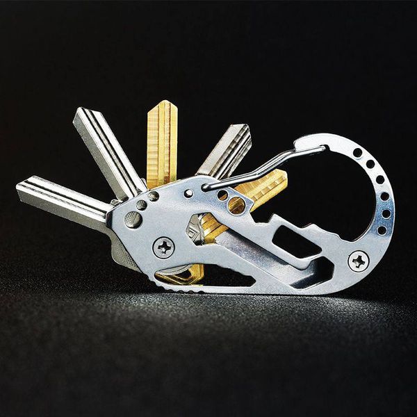 carabiner key holder organizer clip with bottle opener outdoor stainless steel keychain quick-hanging key storage, Silver
carabiner key holder organizer clip with bottle opener outdoor stainless steel keychain quick-hanging key storage, Silver