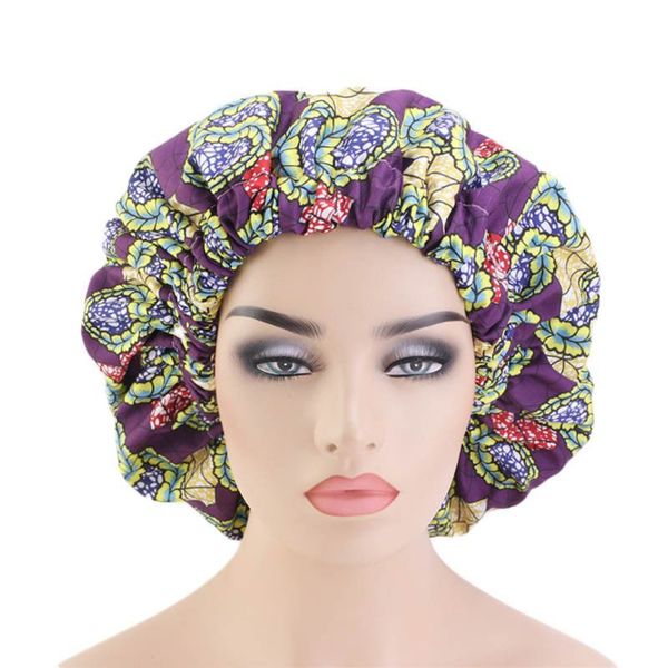 women extra large double layered bonnet satin lined african floral print night cap elastic band sleep turban chemo hat, Blue;gray
women extra large double layered bonnet satin lined african floral print night cap elastic band sleep turban chemo hat, Blue;gray