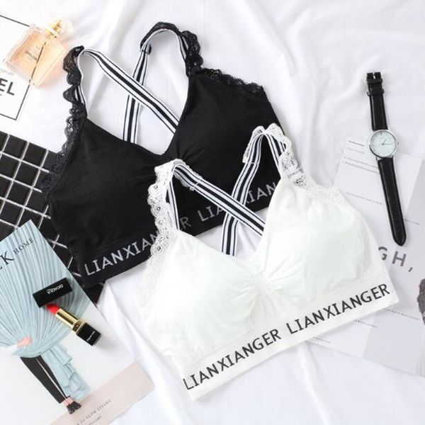 women sports letter corss lace bras quick dry beauty back padded sports for fitness yoga running gym seamless sport bra top, White;black
women sports letter corss lace bras quick dry beauty back padded sports for fitness yoga running gym seamless sport bra top, White;black