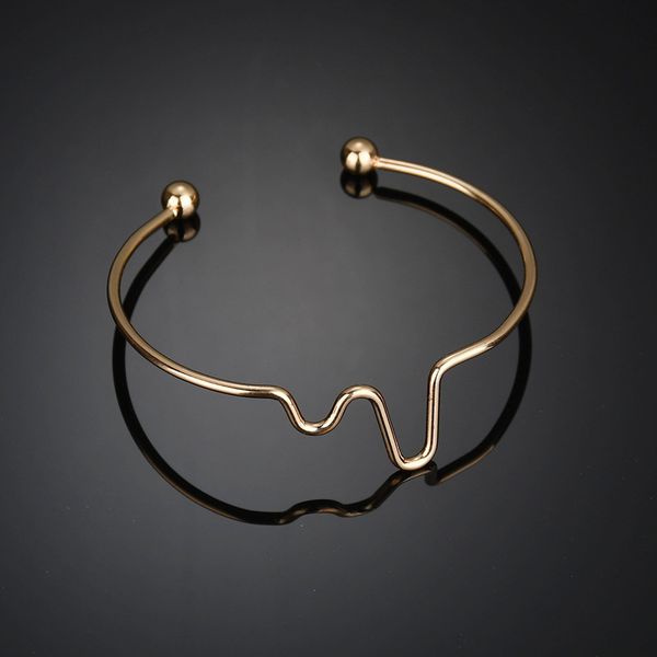 heart pulseiras bracelets women version sweet student fresh female couple personality ecg bending bracelet male tin alloy, Black
heart pulseiras bracelets women version sweet student fresh female couple personality ecg bending bracelet male tin alloy, Black