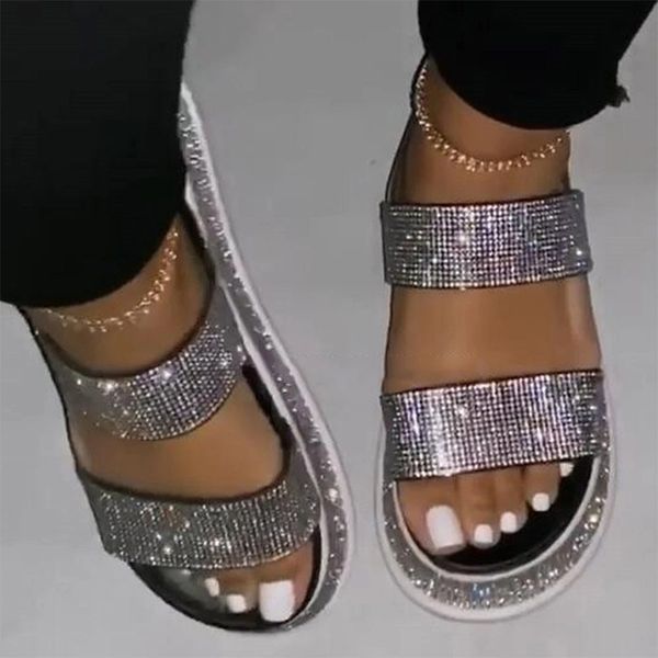 женщины лето кристалл сандалии женские плоской платформой резинка open toe bling обувь женский мода повседневная женщина сандал 2020, Black
женщины лето кристалл сандалии женские плоской платформой резинка open toe bling обувь женский мода повседневная женщина сандал 2020, Black