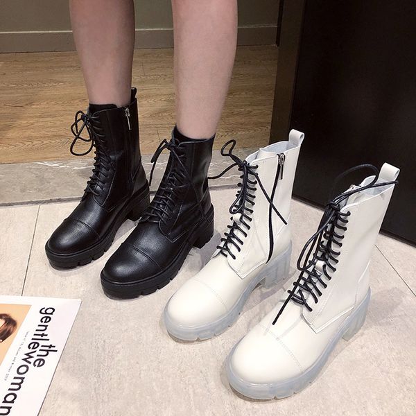 boots transparent bottom female 2021 summer fall thin joker leather in england increased thick, Black
boots transparent bottom female 2021 summer fall thin joker leather in england increased thick, Black