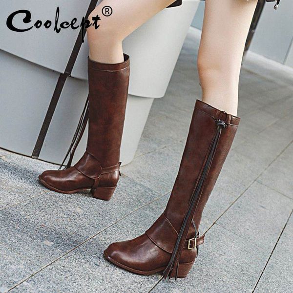 coolcept plus size 34-48 ladies knee high boots winter tassels zipper fashion classics shoes woman retro long boots footwear, Black
coolcept plus size 34-48 ladies knee high boots winter tassels zipper fashion classics shoes woman retro long boots footwear, Black
