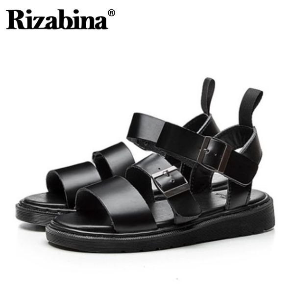 rizabina women fashion sandals summer thick bottom flat heels platform shoes women genuine leather buckle footwear size 34-40, Black
rizabina women fashion sandals summer thick bottom flat heels platform shoes women genuine leather buckle footwear size 34-40, Black