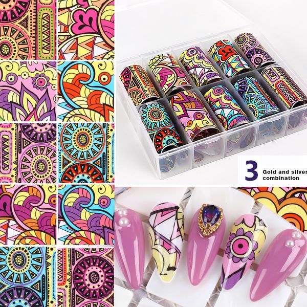 10 rolls laser nail gel varnish sticker decals tips holographic water wraps foil set diy manicuretransfer stickers set f729, Black
10 rolls laser nail gel varnish sticker decals tips holographic water wraps foil set diy manicuretransfer stickers set f729, Black