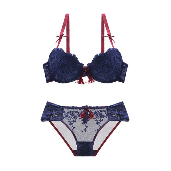 tassel bra push up deep v-neck small push up lace female underwear bra set plus size embroidery sets, Red;black
tassel bra push up deep v-neck small push up lace female underwear bra set plus size embroidery sets, Red;black