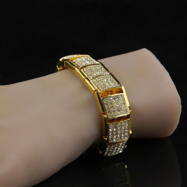 iced out bling bling men steampunk hip hop bracelet with cube link men fashion jewelry for gift, Black
iced out bling bling men steampunk hip hop bracelet with cube link men fashion jewelry for gift, Black