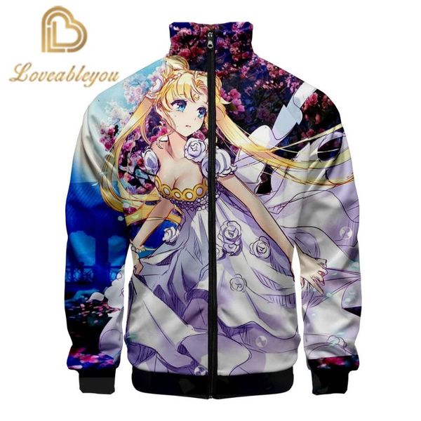 sailor moon print stand collar jacket men/women winter fashion casual harajuku soft jacket coat sale, Black 
sailor moon print stand collar jacket men/women winter fashion casual harajuku soft jacket coat sale, Black
