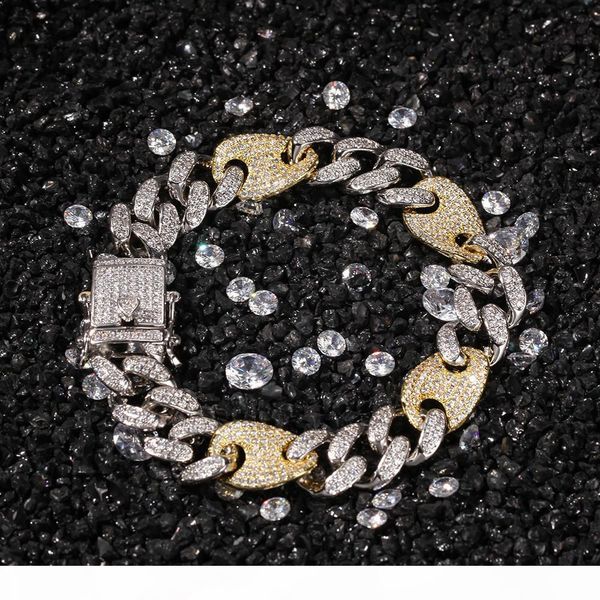 13mm prong setting white cz stone bling ice out round cuban miami chain bracelet men hip hop rapper jewelry, Black
13mm prong setting white cz stone bling ice out round cuban miami chain bracelet men hip hop rapper jewelry, Black